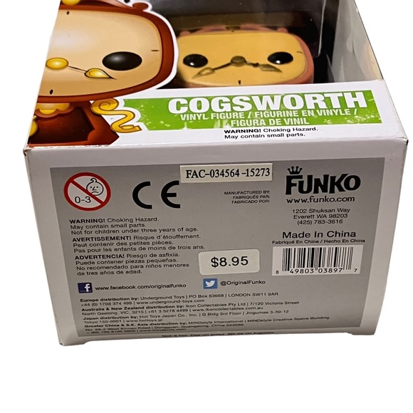 Funko Pop! Disney Cogsworth 91 Beauty & The Beast NEW - Picture 7 of 7